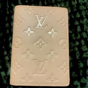 Pink LV passport holder